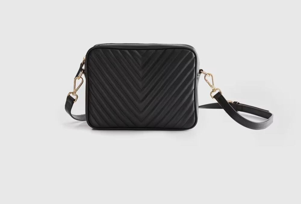 Quince Gemma Quilted Crossbody Black NWT